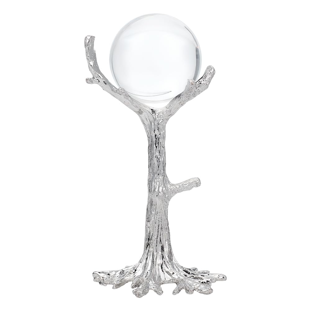 PH PandaHall Crystal Ball Stand Tree Shaped Sphere Holder Silver Crystals Holder Rack for 8 to 10cm Spheres Display Stand Metal Stone Ball Base
