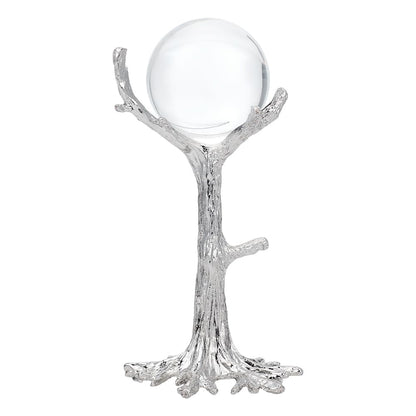 PH PandaHall Crystal Ball Stand Tree Shaped Sphere Holder Silver Crystals Holder Rack for 8 to 10cm Spheres Display Stand Metal Stone Ball Base