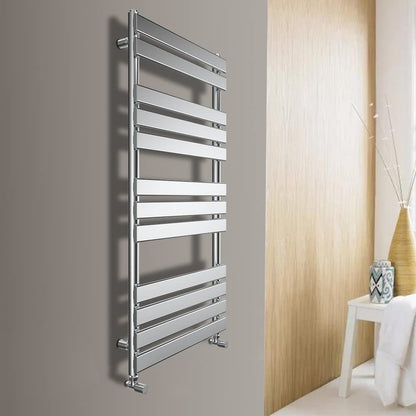 Warmehaus Flat Panel Heated Towel Rail Bathroom Radiator Chrome 1200x500mm