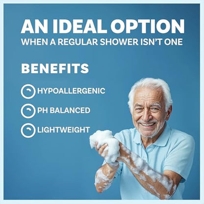 Scrubzz Disposable Bed Bath Wipes 25 Pack for Elderly Travel Camping Single Use Shampoo Shower Rinse Free