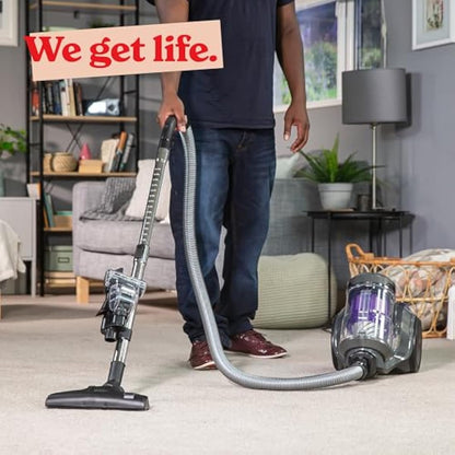 Russell Hobbs Multi Cyclonic Cylinder Vacuum Cleaner TITAN2 PET 3 Litre Grey & Purple with 3 in 1 Multi-Tool, Triple Dust Lock 700W High Efficiency Motor, PET Turbo Tool, 2 Year Guarantee RHCV4601