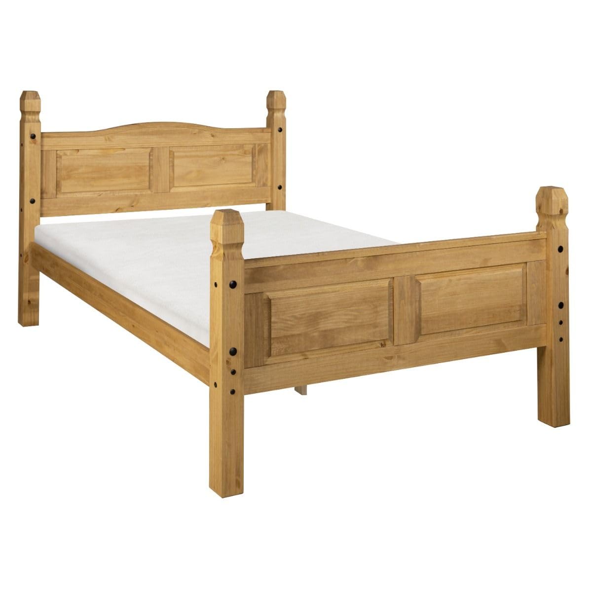 Corona Double Bed Frame High Foot End Mexican Solid Pine