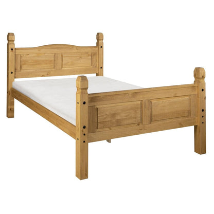 Corona Double Bed Frame High Foot End Mexican Solid Pine