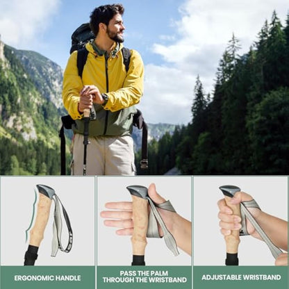 aiGear Walking Poles | 2 Pack | Collapsible Ultralight Aluminum Hiking Poles | with Quick Lock System | Perfect for Hiking Camping Mountaining Backpacking | (105-125cm)