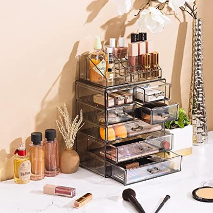 Sorbus Acrylic Cosmetic Jewelry Storage Box Spacious Design Ideal for Bathroom, Dresser, Dressing Table and Countertop