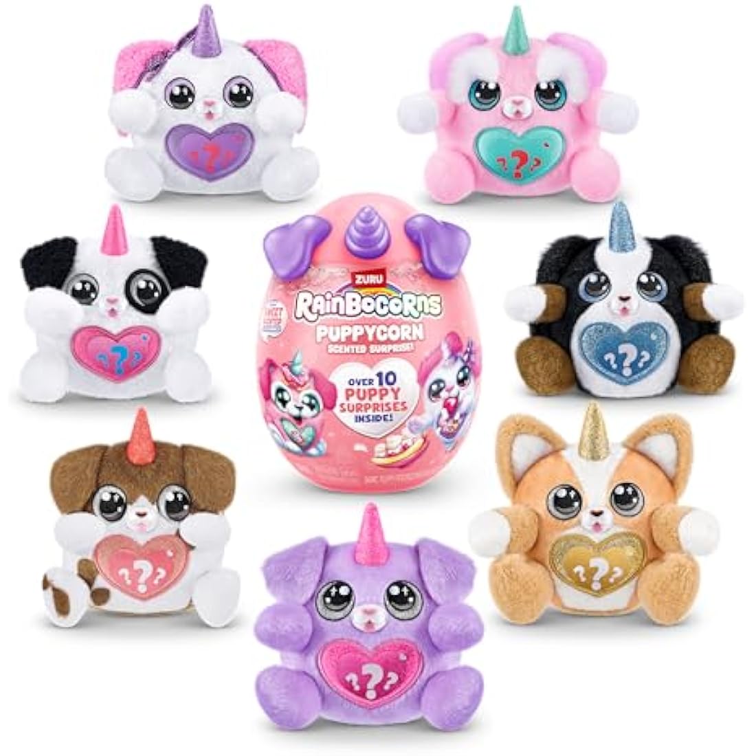 Rainbocorns ZURU Puppycorn Scent Surprise, Brown Dalmatian, by ZURU Surprise Unboxing Soft Toy, Scented Puppy Plush for Girls (Brown Dalmatian)