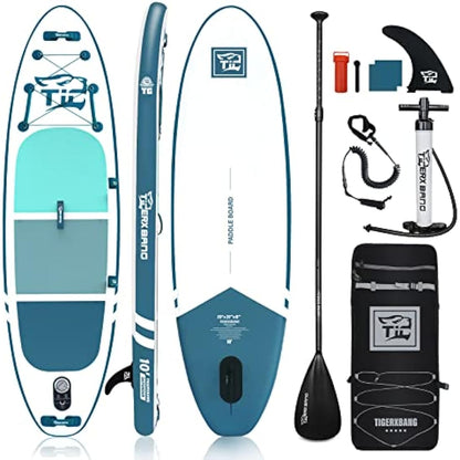 TIGERXBANG Stand Up Paddle Boards 10'6" x 32" x 6"丨10' x 31" x 6" with Premium SUP Board Accessories, Inflatable Paddle Boards for Adults/Kids Stand Up PaddleBoarding