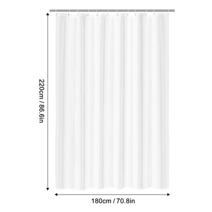 LUKDUNG 180 x 220 cm Polyester Textile Shower Curtain Anti-Mould for Bathroom, Curtain for Bathtub Shower Made of Fabric Waterproof Washable Shower