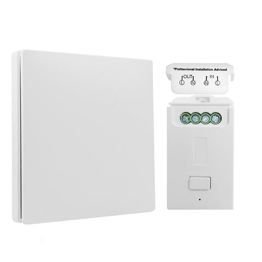 Kinetic Wireless Switch Kit, IP65 Waterproof Push Button Switch, On/Off For Lights (RF Version Switch Kit)
