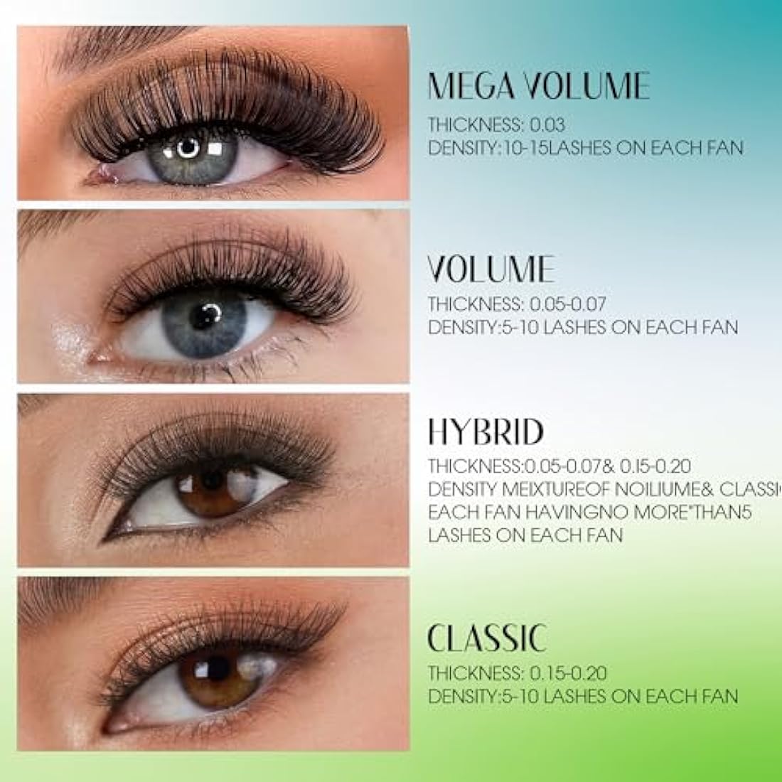 Gemerry Easy Fan Lash Extensions D curl 0.10mm 8-14mm Mixed Tray Noir Russian Volume Automatic Blooming Self Fanning Lashes Long Individual Volume 3D 4D 5D 6D 8D Lash Fan (0.10-d curl-mix 8-14mm)