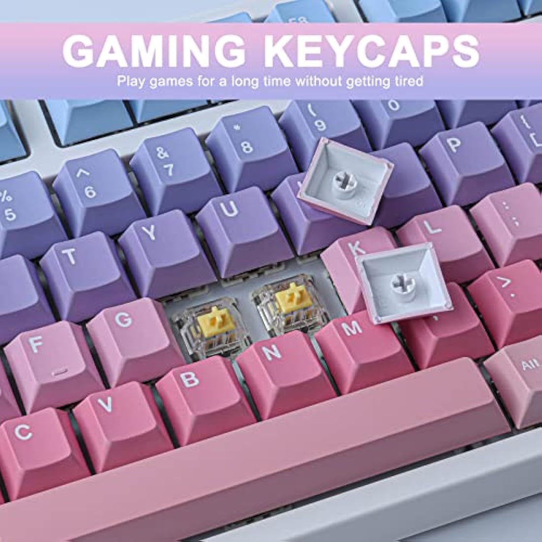 Tsungup PBT 129 Key ANSI&ISO Layout Cherry Profile Dye-Sublimated Keycaps for Gateron, Kailh, Cherry MX Switches Mechanical Keyboards