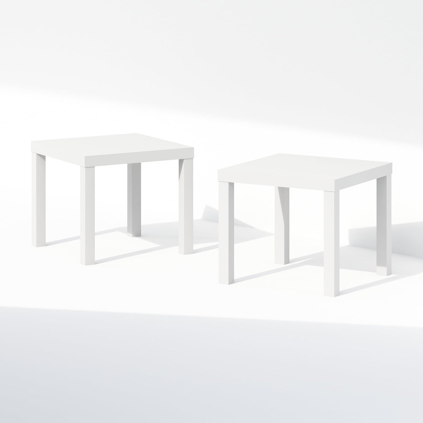 Furinno CLASSIC Night Stand Set of 2, 1.8 Thick Tabletop Nightstand, Square Bedside Table, End Table, Side Table, Easy Assembly, for Bedroom