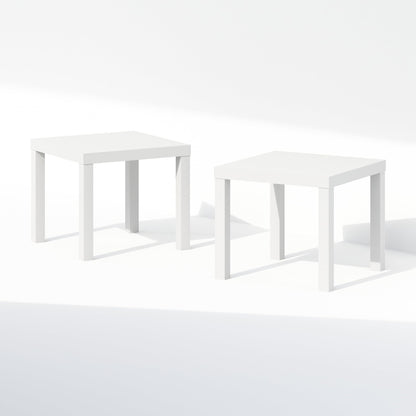 Furinno CLASSIC Night Stand Set of 2, 1.8 Thick Tabletop Nightstand, Square Bedside Table, End Table, Side Table, Easy Assembly, for Bedroom