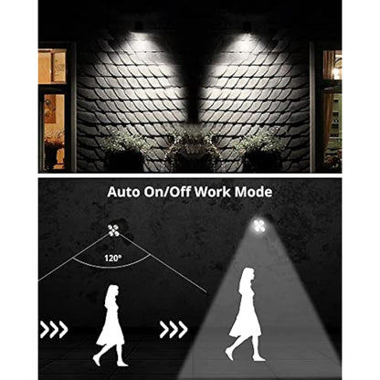 NICREW Battery Powered Outdoor LED Security Light 2-Pack, PIR Motion Sensor Spotlight, Weatherproof Outdoor Wall Light for Gardon Walkways