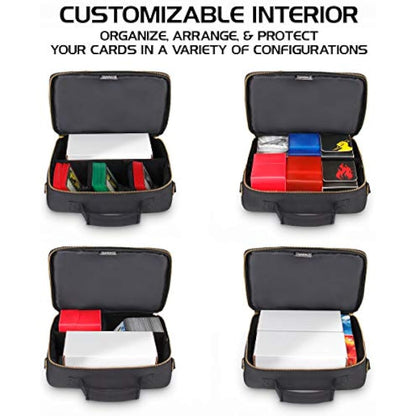 ENHANCE MTG Card Box Storage Case - Deck Holder Card Carrying Case Compatible with Magic MTG Cards, Pokemon Trading Cards, Cards Against Humanity, & Other Card Games - Includes Pencil Loops & Pockets