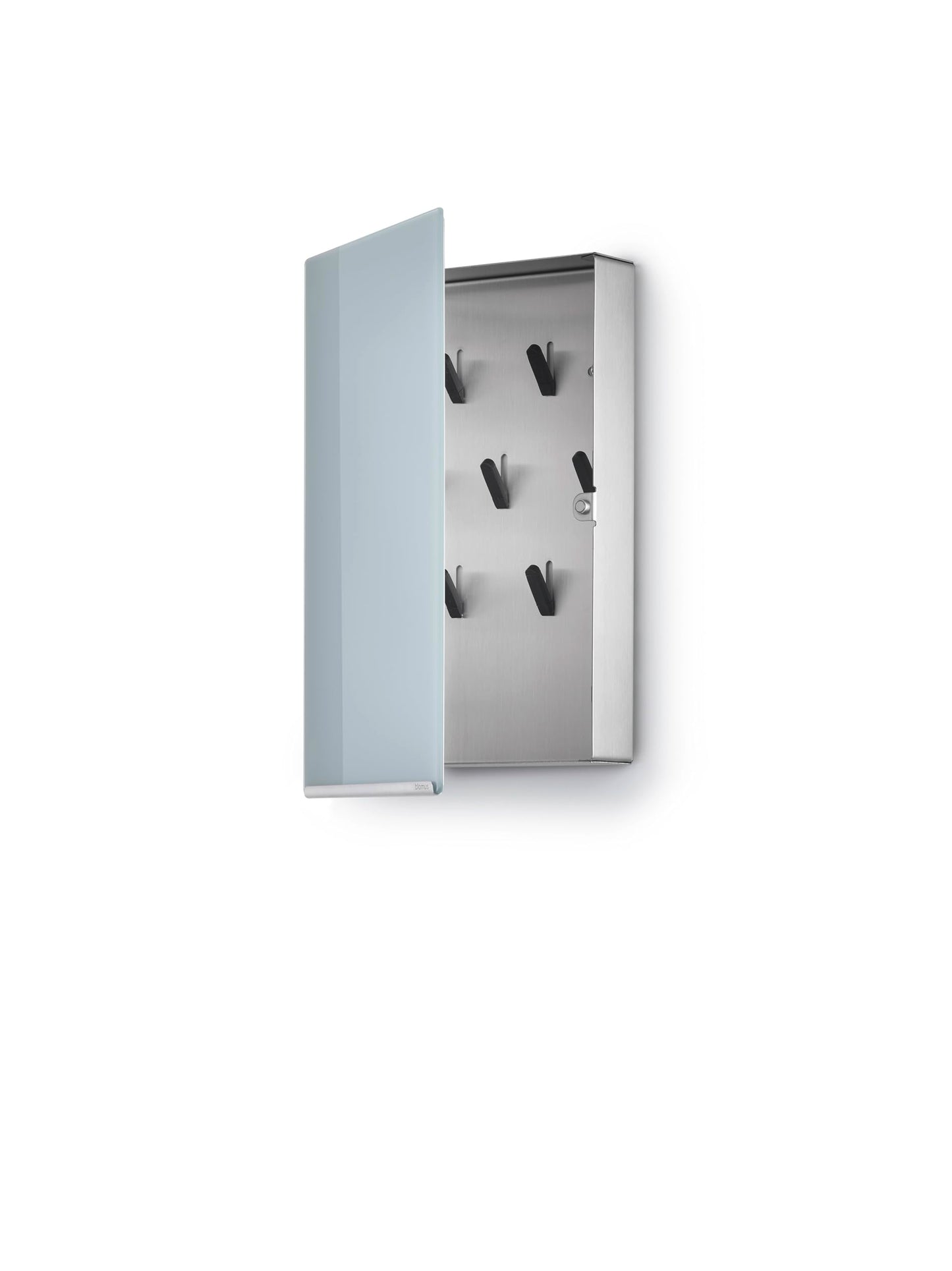 blomus 65372 Key Box/Glass Magnet Board, Metal, Grey, H 30 cm, B 20 cm, L 5 cm