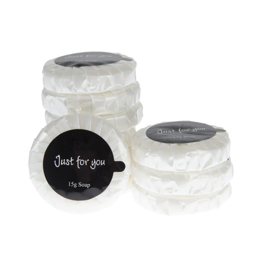 Travel Toiletries - Just for You Soap 20ml (Pack of 100), Weight: 15 grams per Soap, Dimensions: 45(Dia) x 10mm, REACH Compliant Hotel Soaps, Pleasant