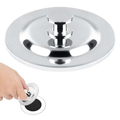 Universal Bath Plug 40-45mm Stainless Steel & Silicone Sink Plug Anti-Leak Corrosion-Resistant Drain Stopper for Bathtub, Bathroom Sink, Kitchen