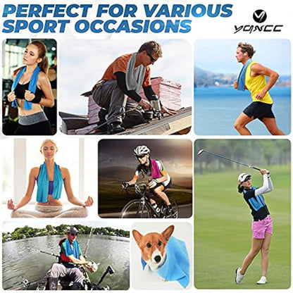 YQXCC Cooling Towel (120x30 cm) Ice Towel for Neck, Soft Breathable Chilly Towel, Microfibre Cool Towel for Yoga, Golf, Gym, Camping, Running, Workout & More Activities