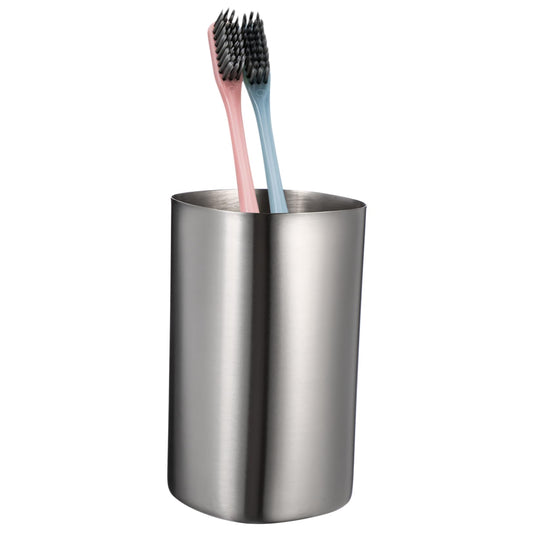 STOBOK 1pc Tooth Brush Cup Silver Toothbrush Holder Made of Stainless Steel Chrome Toothbrush Tumbler Water Bottle Aluminum Cups Tumbler for Bathroom