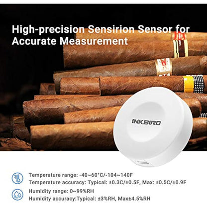 Inkbird IBS-TH1 Temperature Data Logger Recorder Bluetooth Thermometer Hygrometer Wireless Temperature Humidity Monitor for Incubator Reptile Vivarium Greenhouse