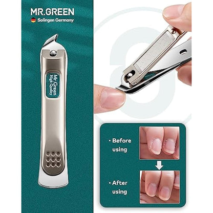MR.GREEN Manicure Pedicure Sets, 3 Pcs Nail Clippers Set, German Premium Stainless Steel Nail Clippers Kit with High-end Leather Case, Professional Fingernail & Toe Nail Clippers for Men and Women