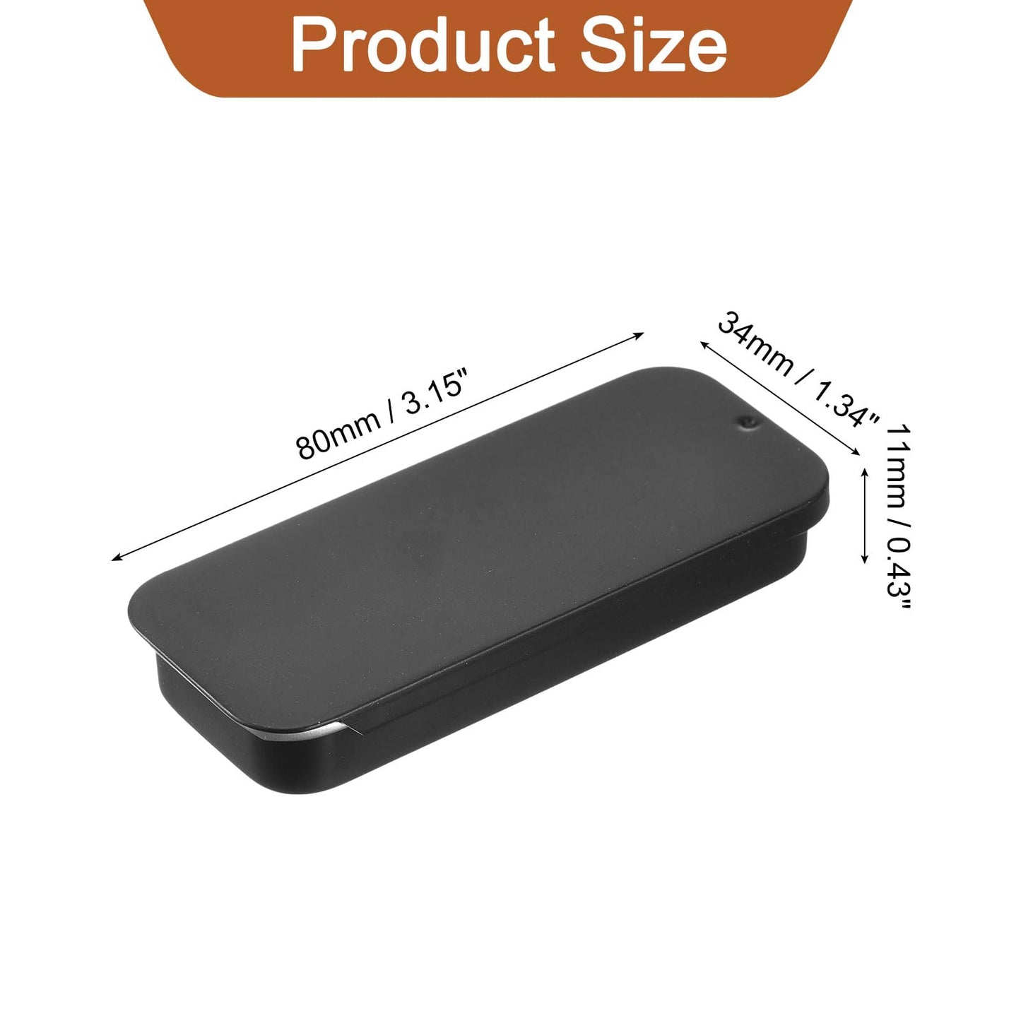 sourcing map 10 Pcs Metal Tin Box Container, 3.1x1.3x0.4 Inch Slide Top Tin Containers Empty Rectangular Storage Box Portable Mini Tin Case for Candy