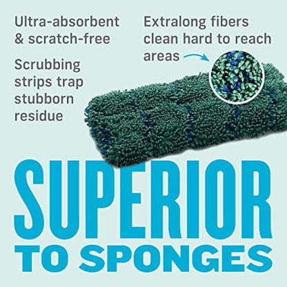 E-Cloth Kitchen Whizz, Non-scratch Kitchen Scrub Sponge, 300 Wash Promise, Green, 10 Pack