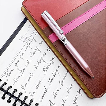 LACHIEVA LUX Nice Elegant Crystal Executive Metal Ballpoint Pen with German-made Refills, Luxury High end Writing Instruments for women-Barbie pink