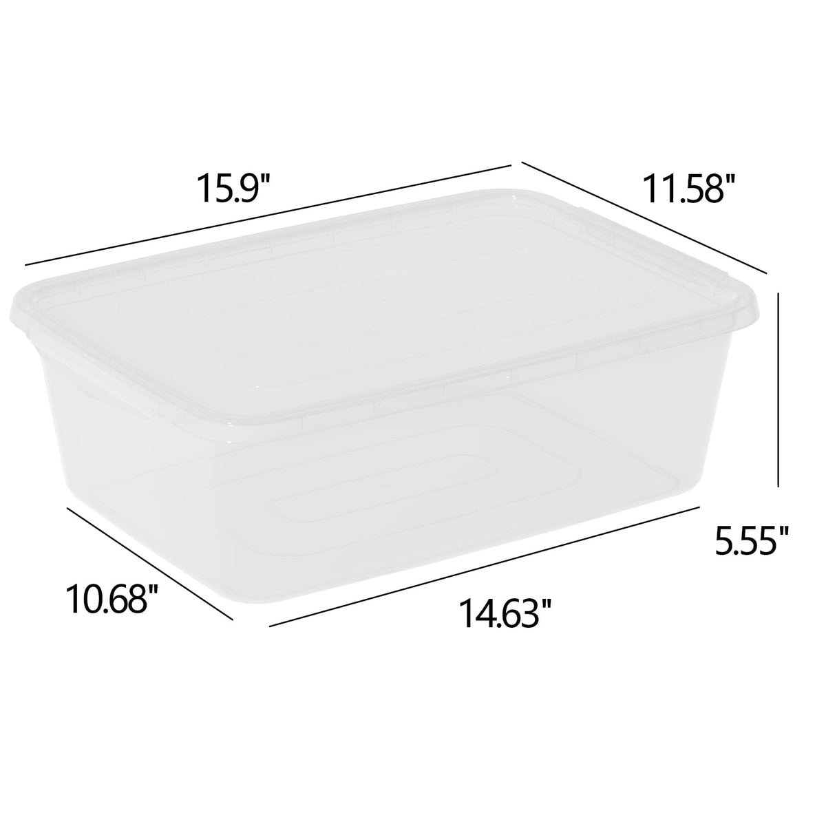Parlynies 2 Packs 16 L Pizza Dough Proofing Box with Latching Lid, Clear