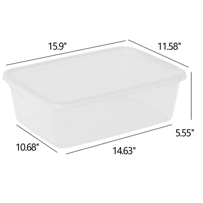 Parlynies 2 Packs 16 L Pizza Dough Proofing Box with Latching Lid, Clear