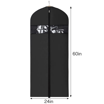 Univivi Garment Bags for Dresses 60 inch Dress Cover Bags Black, Set of 3