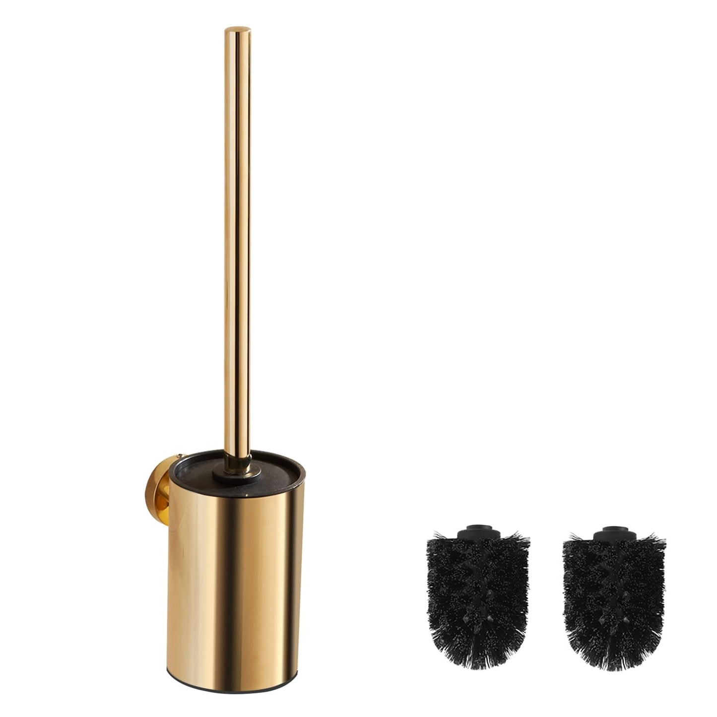 bgl Wall Mounted Gold Toilet Brush, Stainless Steel Round Toilet Brush Holder for Bathroom (gold) ?