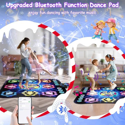 Dance Mat for Girls, Kids Dance Mats with Wireless Bluetooth, Light Up Dance Pad-3 Game Mode & 27 Challenges, Christmas Birthday Musical Dancing Toy Gifts for Girls Boys Age 3 4 5 6 7 8 9 10+Year Old