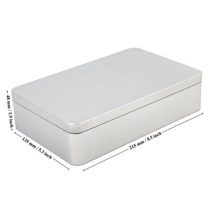 Goodma 9 Pack Mixed Sizes Rectangular Empty Tin Box Containers, Silver