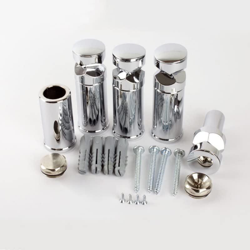 Brackets for Heated Towel Rail Radiators Set of Universal Fit Flat Or Curved Chrome Full Set Turkish Zone
