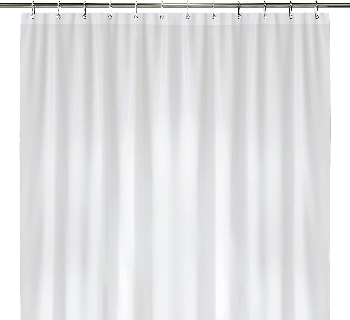 LiBa White Shower Curtain, PEVA 8G Waterproof Wet Room Bathroom Heavy Duty Shower Curtain, Anti Mould Mildew Resistant, Washable and Easy Dry, 183 x
