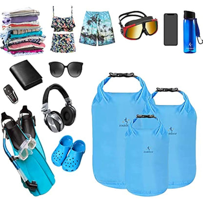 ioutdoor Waterproof Dry Bags Lightweight 2L/5L/10L/20L Keep Dry Clean, Dry Compression Sacks Small Large for Kayaking, Hiking, Swimming, Camping, Canoeing, Boating, Fishing