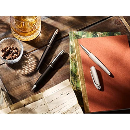 Colibri Equinox Twist Ballpoint Pen-Black Lacquer and Chrome Finish-Luxury Pen-Sleek Branded Spring Clip-Comes In A Nice Gift Box-Gift For Men And Women