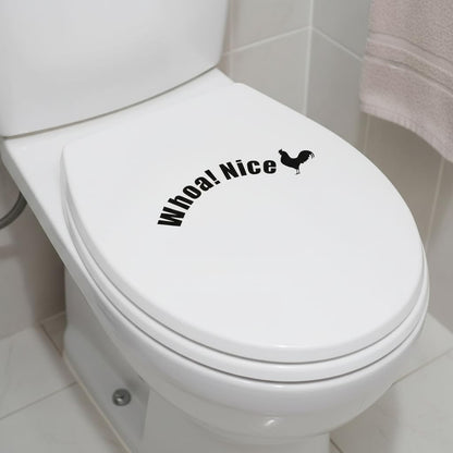 Funny Toilet Stickers, Whoa Nice Bathroom Decal, Wall Art, Removable Self-Adhesive Toilet Seat Stickers for Restroom Door