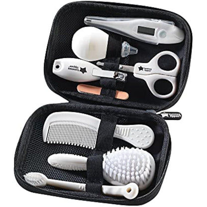 Tommee Tippee Baby Healthcare and Grooming Kit, 9X Essential Newborn Care Items for Home and Travel, Wipe-Clean and Waterproof Travel Case