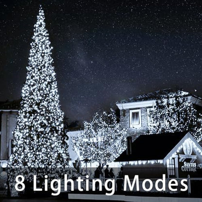 JXLEDAYY 403 FT 1000 LED String Lights Outdoor Fairy Lights Plug in Super Long Christmas Lights with Remote Timer 8 Modes for Xmas Tree Yard Outside Garden House Party Wedding Decoration-Cool White