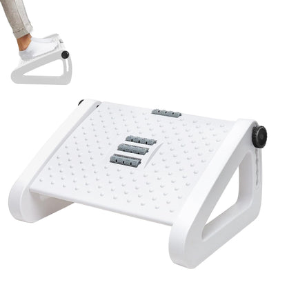 Hmfmdy Foot Rest Under Desk, Office Foot Rest with Massage Texture and Roller, Adjustable Height Ergonomic Foot Stool Under Desk for Office and Home