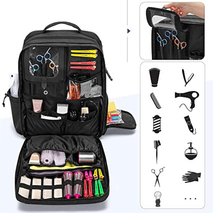 BAFASO Barber Bag, Travel Barber Backpack Holds Various Hair Cutting Tools (Bag Only), Black