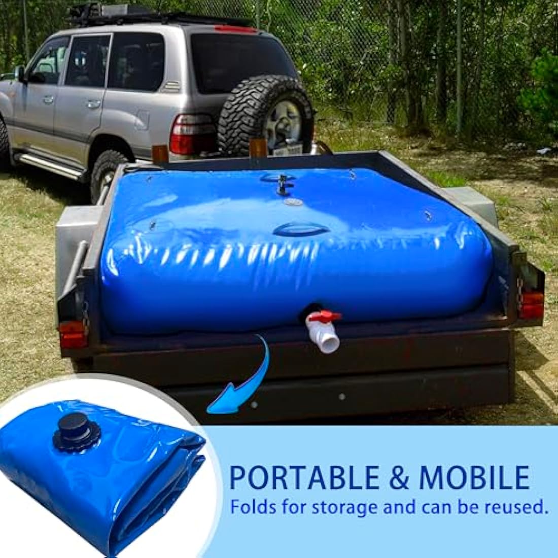 LTCANOPY 500L/132 Gallon Bubble Tank Large Collapsible Water Bag for Farmland Irrigation, Emergency Use