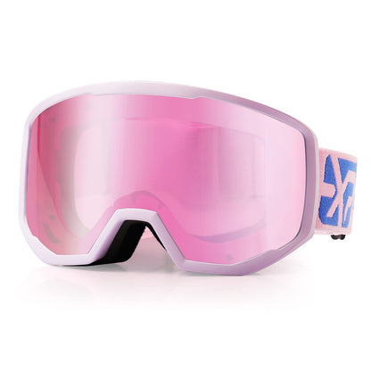 EXP VISION Ski Goggles, Anti fog Snow Snowboard Goggle OTG Dual lens with 100% UV400 Protection for Men Women (Purple Frame-Purple)