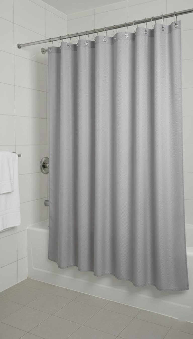 ProBytes Frosted HD-PEVA 178x183Cm Shower Curtain - 70x72 Inches, 12 Metal Designer Rail Hooks, Reinforced Eyelet Holes, Translucent