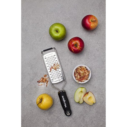 Microplane Kitchen Grater Ribbon for Hard Cheese, Apple, Carrot, Zucchini and Chocolate from The Gourmet Series in Black & Stainless Steel,45002