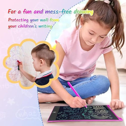 TECJOE 2 Pack LCD Writing Tablet, 10 Inch Colorful Doodle Board for Kids, Electronic Drawing Tablet Drawing Pads,Kids Travel Games Activity for Learning,Gifts for 3–6-Year-Old (Dark Blue and Magenta)