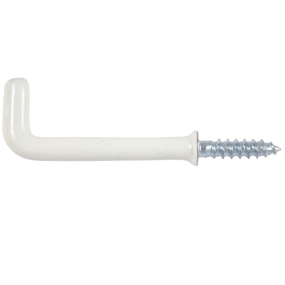 Merriway® BH01172 (10 Pcs) Plastic Coated Square Dresser Hooks, 25 mm (1 Inch) White - Pack of 10 Pieces